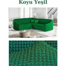 Furkan Ticaret Bürümcük Kumaş, Eteksiz L Köşe Koltuk Örtüsü 1 Adet Esnek, Lastikli, Süngerli L Koltuk Kılıfı