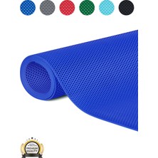 Edükkanım Kaydırmaz Mavi Bal Petek Paspas EN:90CM 90 x 50