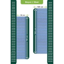 Edükkanım Kaydırmaz Mavi Bal Petek Paspas EN:90CM 90 x 50