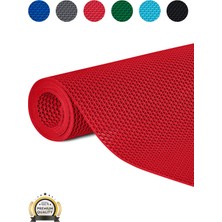 Edükkanım Kaydırmaz Kırmızı Yıldız Paspas EN:120CM 120 x 50