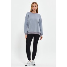 Kef Clothing Duman Sweatshirt Oversize Sweatshirt Kadın Bisiklet Yaka Sweatshirt