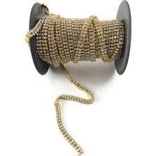 Hayalperest Boncuk Çift Sıra Şerit Taş Gold Renk