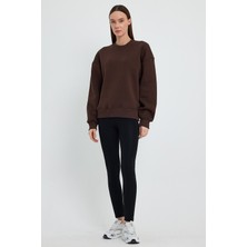 Kef Clothing Kahverengi Sweatshirt Oversize Sweatshirt Kadın Bisiklet Yaka Sweatshirt