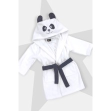 Shiny Home Tex Panda Kapüşonlu Ekstra Yumuşak Su Emici Çocuk ve Bebek Bornozu