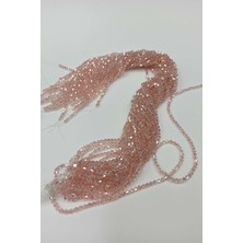 Pudra Renk Kristal Boncuk Piramit 4 mm