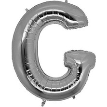 Organizasyon Pazarı 34 inç G Gümüş Renk Harf Folyo Balon
