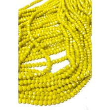 Mat Sarı Kristal Boncuk 6 mm