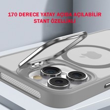 Dexmon iPhone 15 Kılıf + Lens Koruyucu Magsafe ve Stant Özellikli Arkası Mat Sert Pc Leke Yapmaz