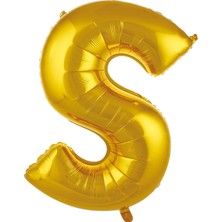 Organizasyon Pazarı 34 inç S Gold Renk Harf Folyo Balon