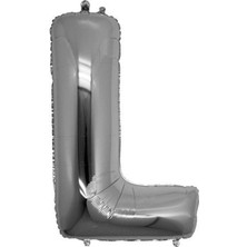 Organizasyon Pazarı 34 inç L Gümüş Renk Harf Folyo Balon