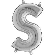 Organizasyon Pazarı 34 inç S Gümüş Renk Harf Folyo Balon
