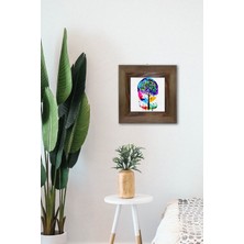 Artavessa Masif Ahşap Çerçeveli Taş Tablo Pano 15,5 x 15,5 cm