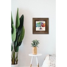 Artavessa Masif Ahşap Çerçeveli Taş Tablo Pano 15,5 x 15,5 cm