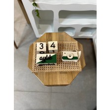 Baykuş Craft Mimarlık Renkli 3 Boyutlu Bebek Ahşap Hatıra Küpü Anı Küpü + Ahşap Fotoğraf Makinesi Seti / Türkçe