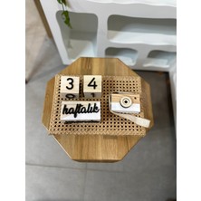 Baykuş Craft Mimarlık Renkli 3 Boyutlu Bebek Ahşap Hatıra Küpü Anı Küpü + Ahşap Fotoğraf Makinesi Seti / Türkçe