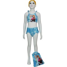 Urz Kids Kız Çocuk Elsa Ana Temalı Plaj Çantalı Bikini Frozen Temalı Çocuk Bikini Çantalı Bikini