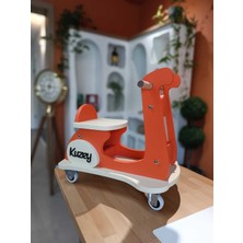 Baykuş Craft Mimarlık Ahşap Retro Baby Vespa Scooter - Ahşap Denge Bisikleti - Ahşap Bebek Oyuncağı