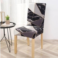 Elgeyar Desenli Kadife Sandalye Kılıfı,likrali,lastikli,standart ,mermer Desen(1 Adet)