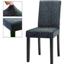 Elgeyar Jakarli Sandalye Örtüsü Çubuk Desen Yüksek Esnekli Sandalye Kılıfı( 1 Adet)