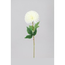 Yapay Çiçek Deposu Yapay Çiçek Lüx Top Kasımpatı Dalı 60 cm Beyaz