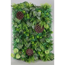Yapay Çiçek Deposu Yapay Dikey Bitki Hazır Duvar Paneli 55 cm x 55 cm Model 6