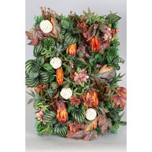 Yapay Çiçek Deposu Yapay Dikey Bitki Hazır Duvar Paneli 55 cm x 55 cm Model 2