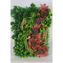 Yapay Çiçek Deposu Yapay Dikey Bitki Hazır Duvar Paneli 55 cm x 55 cm Model 4