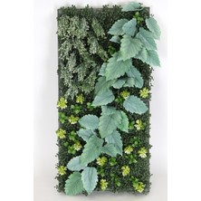 Yapay Çiçek Deposu Yapay Dikey Bitki Hazır Duvar Paneli 50X100 cm Model 7