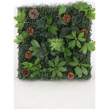 Yapay Çiçek Deposu Yapay Dikey Bitki Hazır Duvar Paneli 55 cm x 55 cm Model 13