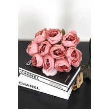 Yapay Çiçek Deposu Yapay Çiçek 10 Dal Lüx Incili Gül Rosa Lucieae 40 cm Gülkurusu