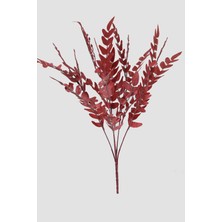 Yapay Çiçek Deposu Yapay Pastel Yaprak Eğrelti Demeti 55 cm Kırmızı