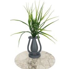 Yapay Çiçek Deposu Dekoratif Mini Vazoda Yapay Çimen Demeti 45 cm