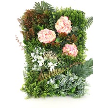 Yapay Çiçek Deposu Yapay Dikey Bitki Hazır Duvar Paneli 55 cm x 55 cm Model 8