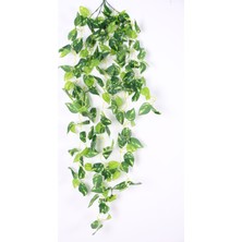 Yapay Çiçek Deposu Islak Yapraklı 5 Dal Sarmaşık 110 cm Sarı Çizgili Model