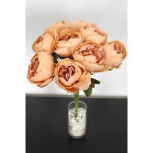 Yapay Çiçek Deposu Yapay Çiçek 10 Dal Lüx Incili Gül Rosa Lucieae 40 cm Kahve