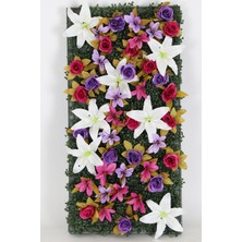 Yapay Çiçek Deposu Yapay Dikey Bitki Hazır Duvar Paneli 50X100 cm Model 10