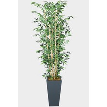 Yapay Çiçek Deposu 7 Gövdeli Yapay Bambu Ağaç (Islak Yaprak) 230 cm