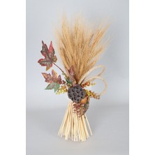 Yapay Çiçek Deposu Dekoratif Retro Başak Aranjmanı Duvar ve Masa Süsü