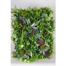 Yapay Çiçek Deposu Yapay Dikey Bitki Hazır Duvar Paneli 55 cm x 55 cm Model 5