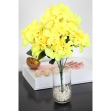 Yapay Çiçek Deposu Yapay 7 Dallı Ortanca Demeti 35 cm Sarı