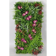 Yapay Çiçek Deposu Yapay Dikey Bitki Hazır Duvar Paneli 50X100 cm Model 3