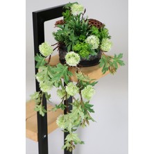 Yapay Çiçek Deposu Vintage Kabartmalı Saksıda Yapay Sarkan Sarkıt Tanzimi Model 1