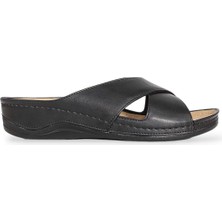 Ceyo 1880-9946-1 Tam Anatomik Tabanlı Kadın Günlük Terlik - NKT01880-SIYAH-36