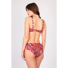 Burcumay Leopar Desenli Toparlayıcı Bikini Takımı