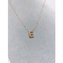 Zd Bellefemme Çelik 316 L Gold Renk Balon E Harf I Kararmaz Kadın Çelik Kolye