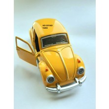 Home Dekor Hediye Kişiye Özel Sarı Metal Vosvos Çek Bırak Oyuncak Araba Büyük Boy Uzun Model Sarı