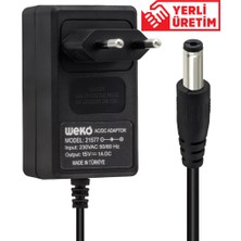Weko 15 Volt - 1 Amper - 15 Watt 5.5*2.5 Uçlu Yerli Üretim Priz Tipi Adaptör