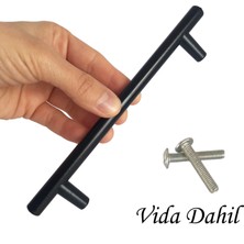 Glaswen 12 Adet Boy Kulp Mat Siyah 128 mm Kulp Mobilya Mutfak Dolabı Çekmece Dolap Kapak Kulpu Kulbu Metal