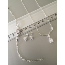 Zeta Jewel Baget Taşlı Üçlü Set (Kolye-Küpe-Bileklik)