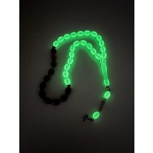 Gümüştel El Sanatları Arpa Kesim Kedi Gözü Toz Kehribar 33'lü Tasarım Tesbih